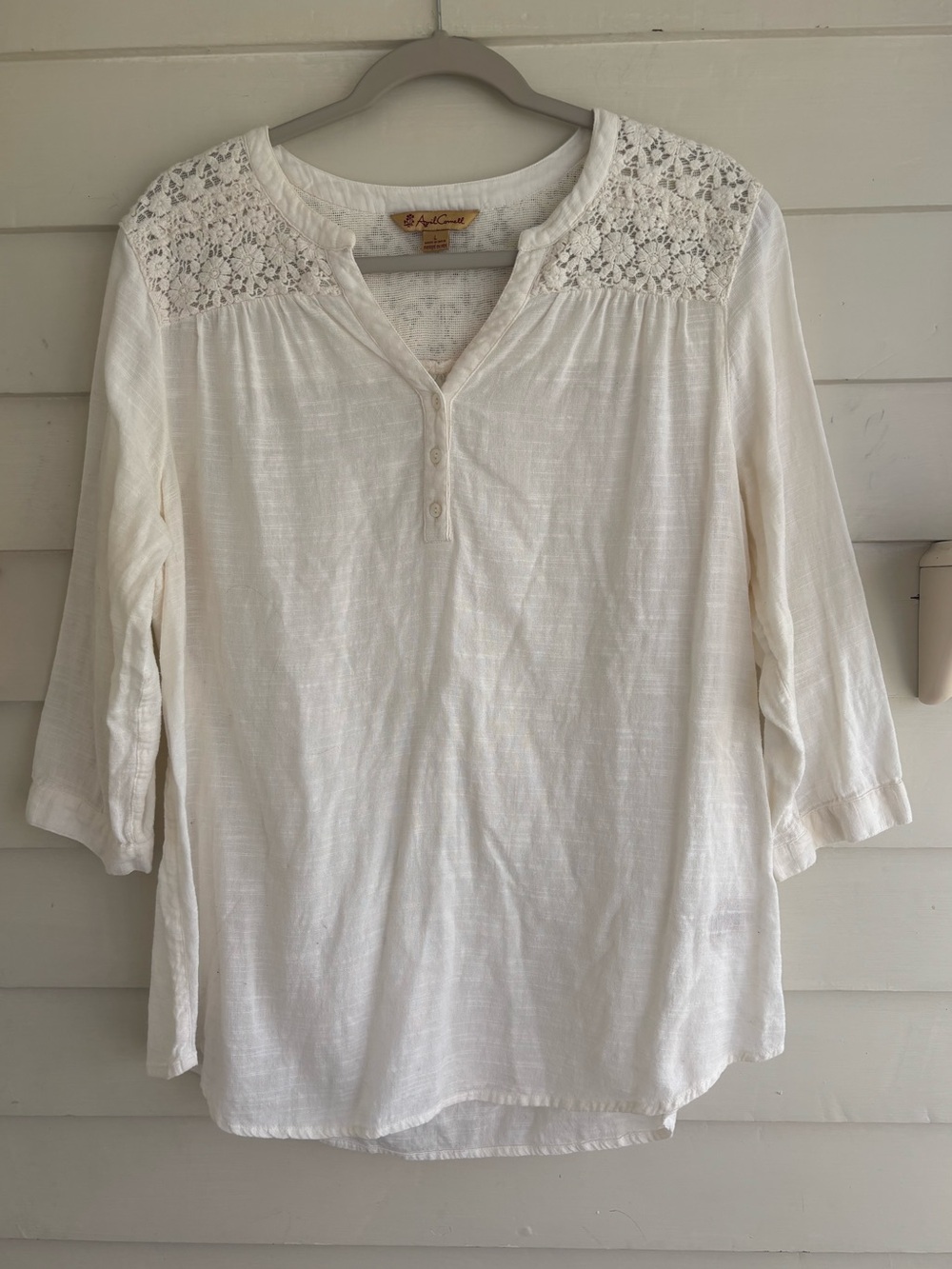 April Cornell 3/4 Sleeve Cotton Top Women’s Size Large